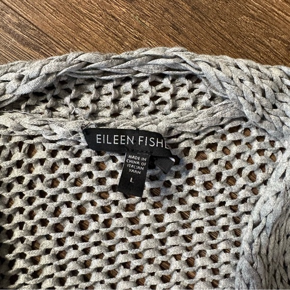 Eileen Fisher Gray Knit open cardigan sweater - Picture 3 of 5